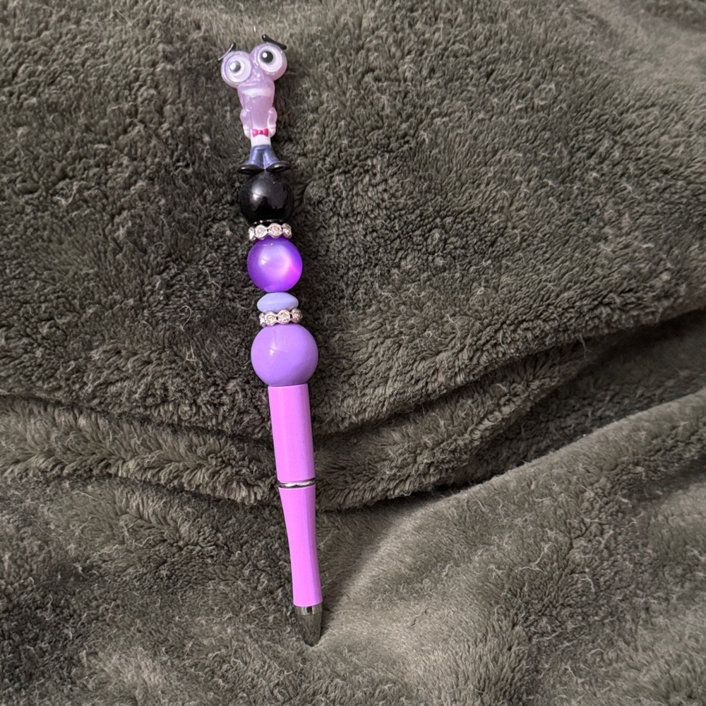 Purple Beaded Novelty Pen
